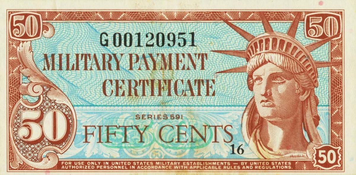 Front of United States pM46r: 50 Cents from 1961
