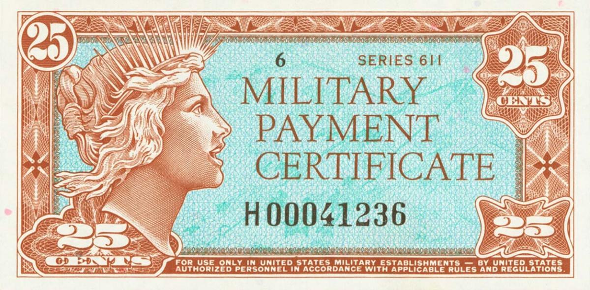 Front of United States pM52r: 25 Cents from 1964