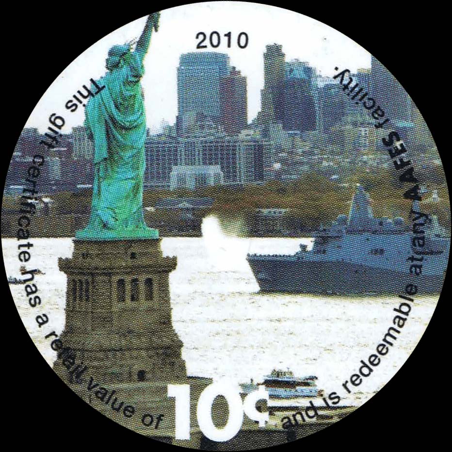 Front of United States pM537: 10 Cents from 2010