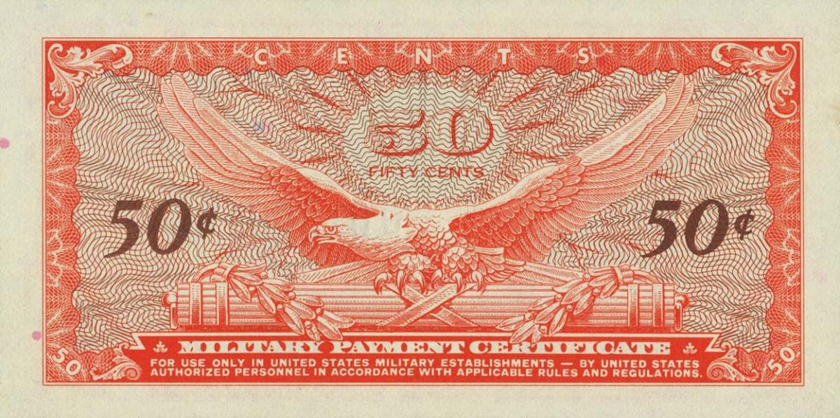 Back of United States pM60r: 50 Cents from 1965