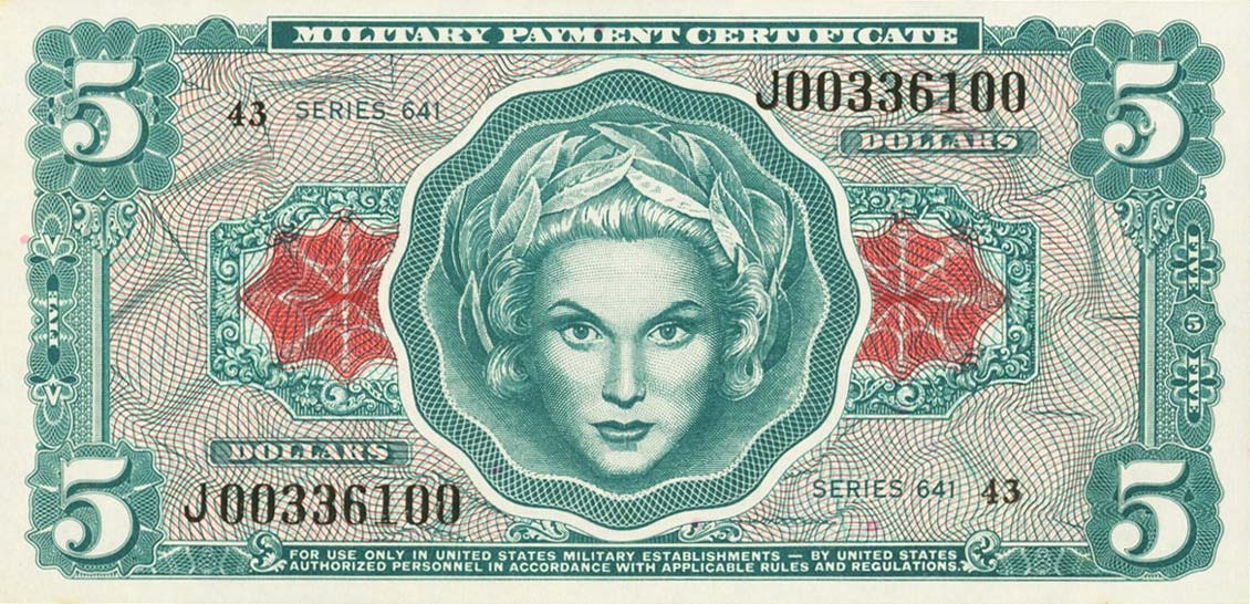 Front of United States pM62r: 5 Dollars from 1965