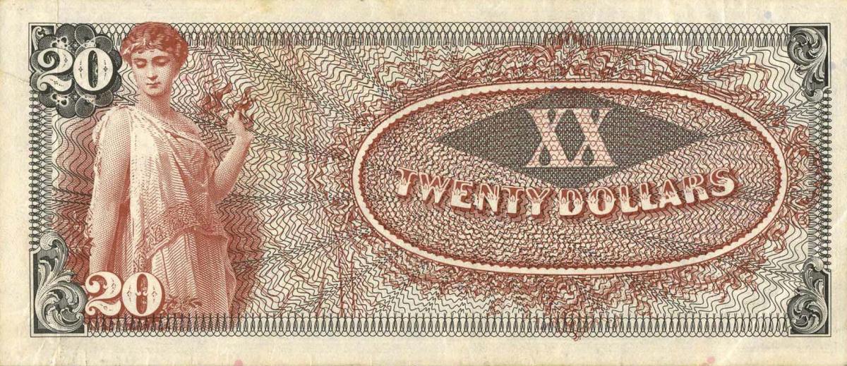 Back of United States pM71r: 20 Dollars from 1968