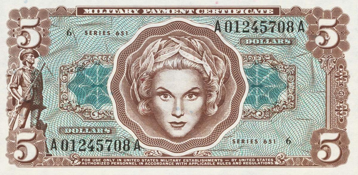 Front of United States pM73r: 5 Dollars from 1969