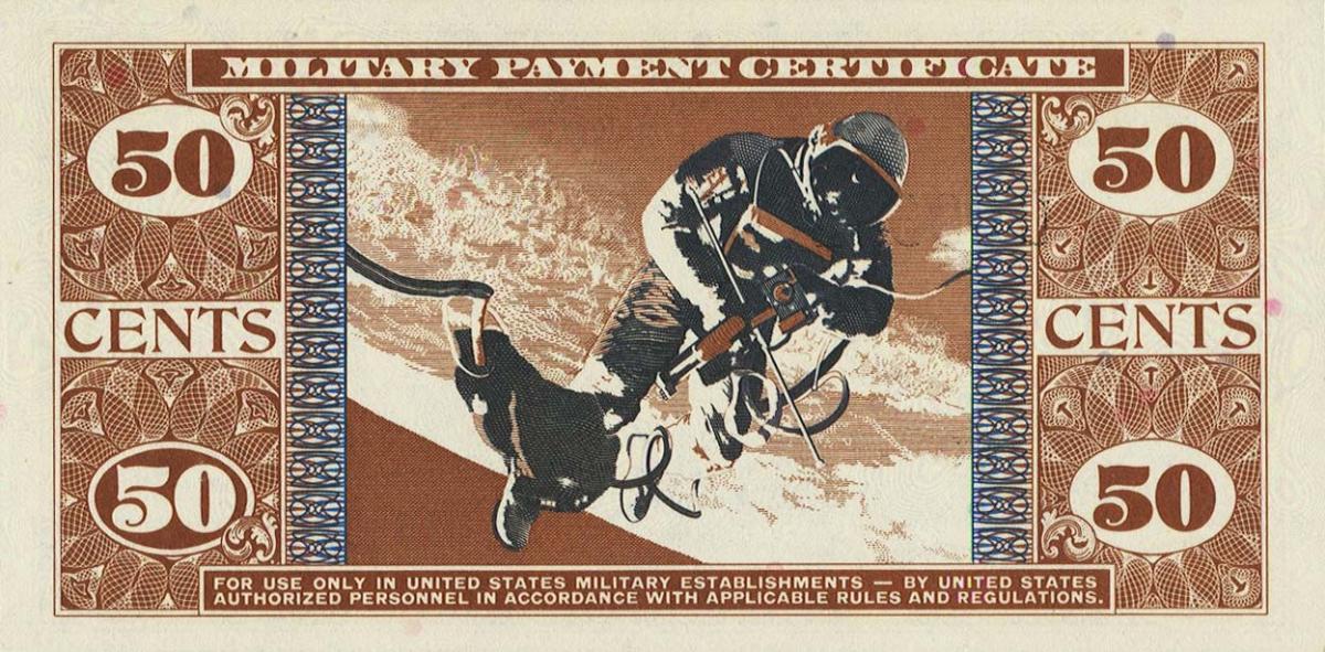 Back of United States pM78r: 50 Cents from 1969