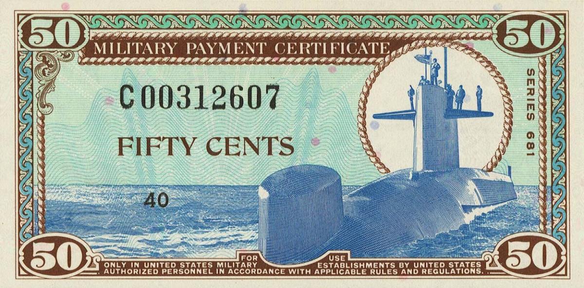 Front of United States pM78r: 50 Cents from 1969