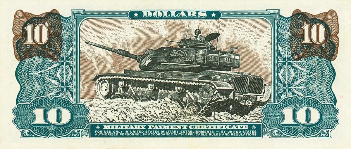 Back of United States pM81r: 10 Dollars from 1969