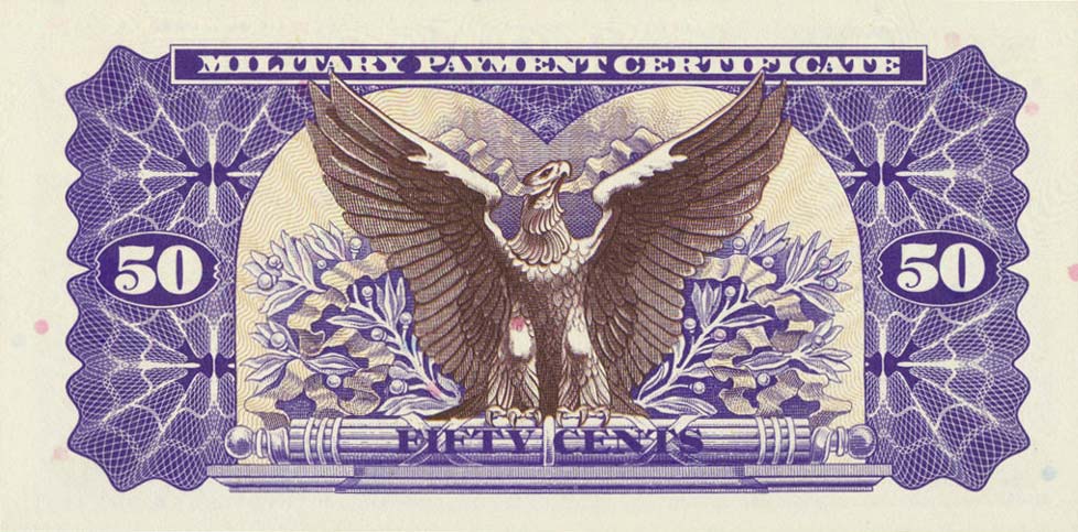 Back of United States pM94r: 50 Cents from 1970