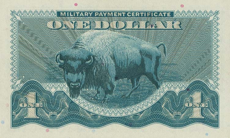 Back of United States pM95r: 1 Dollar from 1970