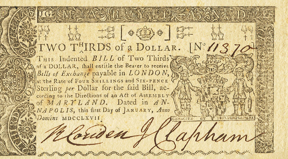 Front of United States pS1005: 0.67 Dollar from 1776