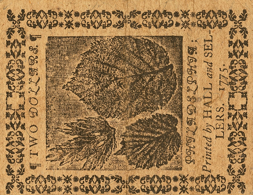Back of United States pS102: 2 Dollars from 1775