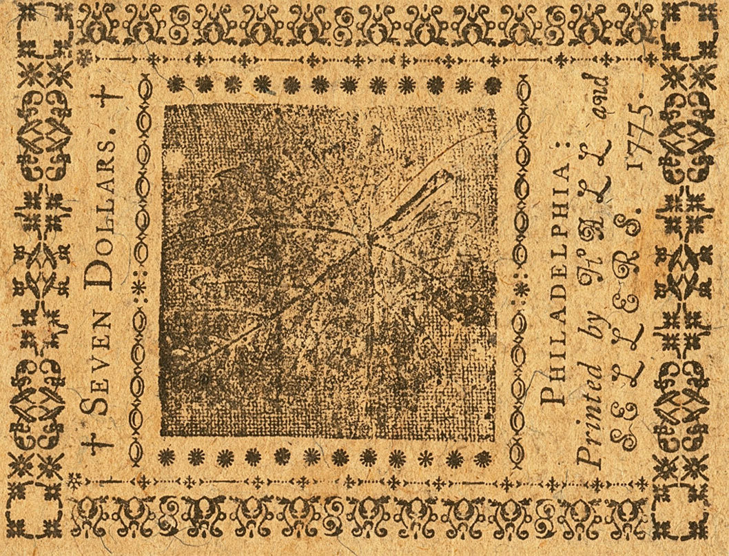 Back of United States pS107: 7 Dollars from 1775