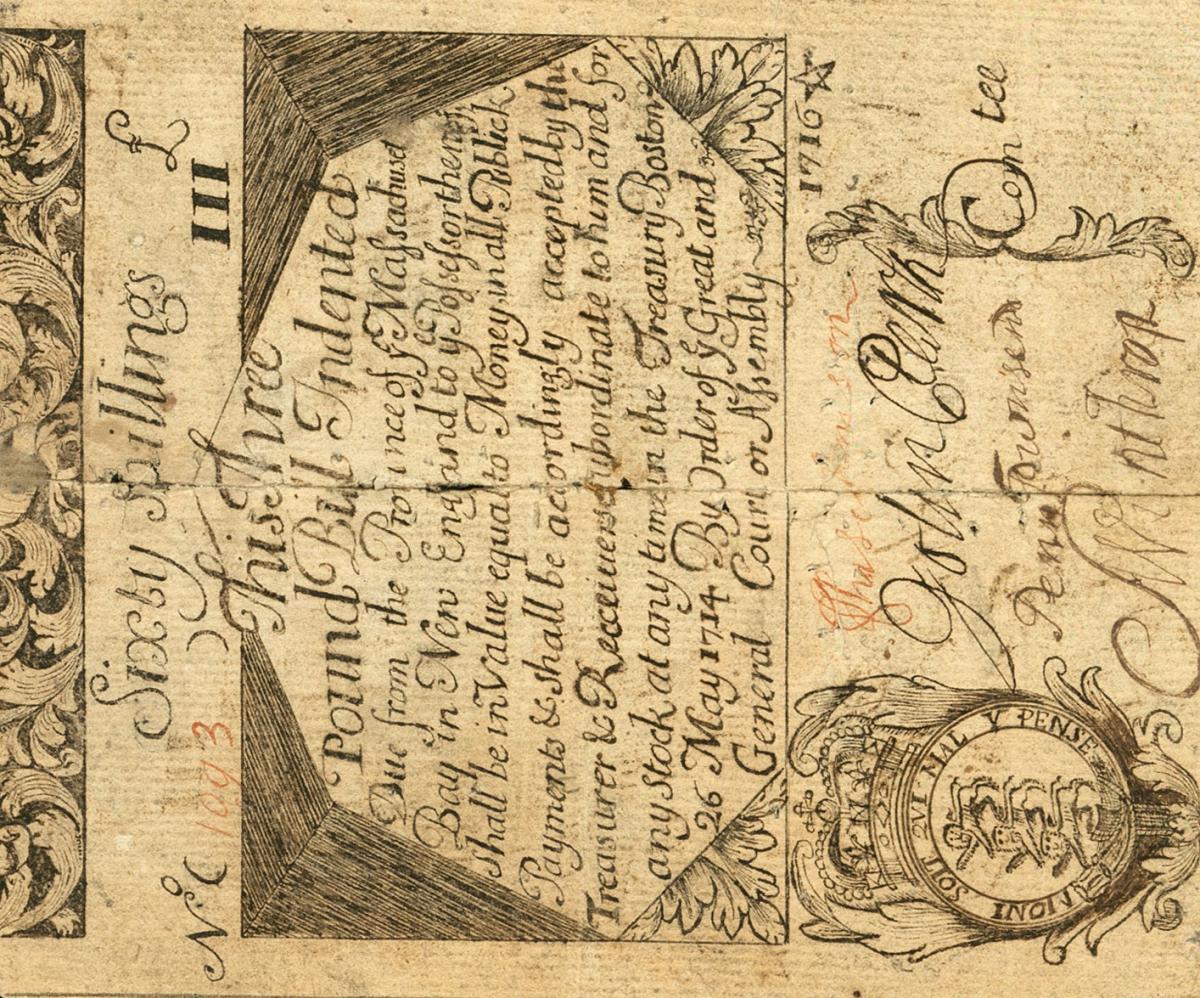 Front of United States pS1107: 60 Shillings from 1714