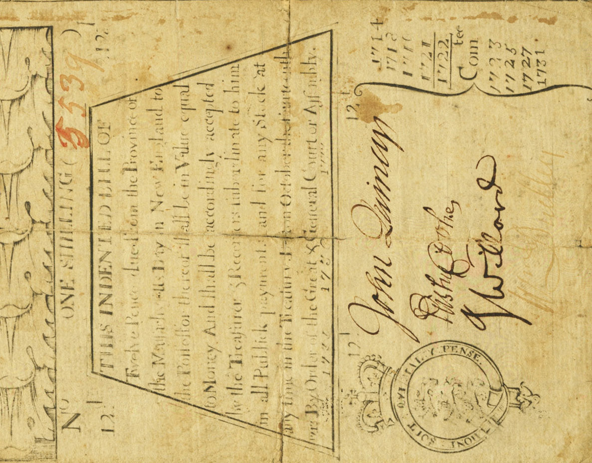 Front of United States pS1109: 12 Pence from 1714