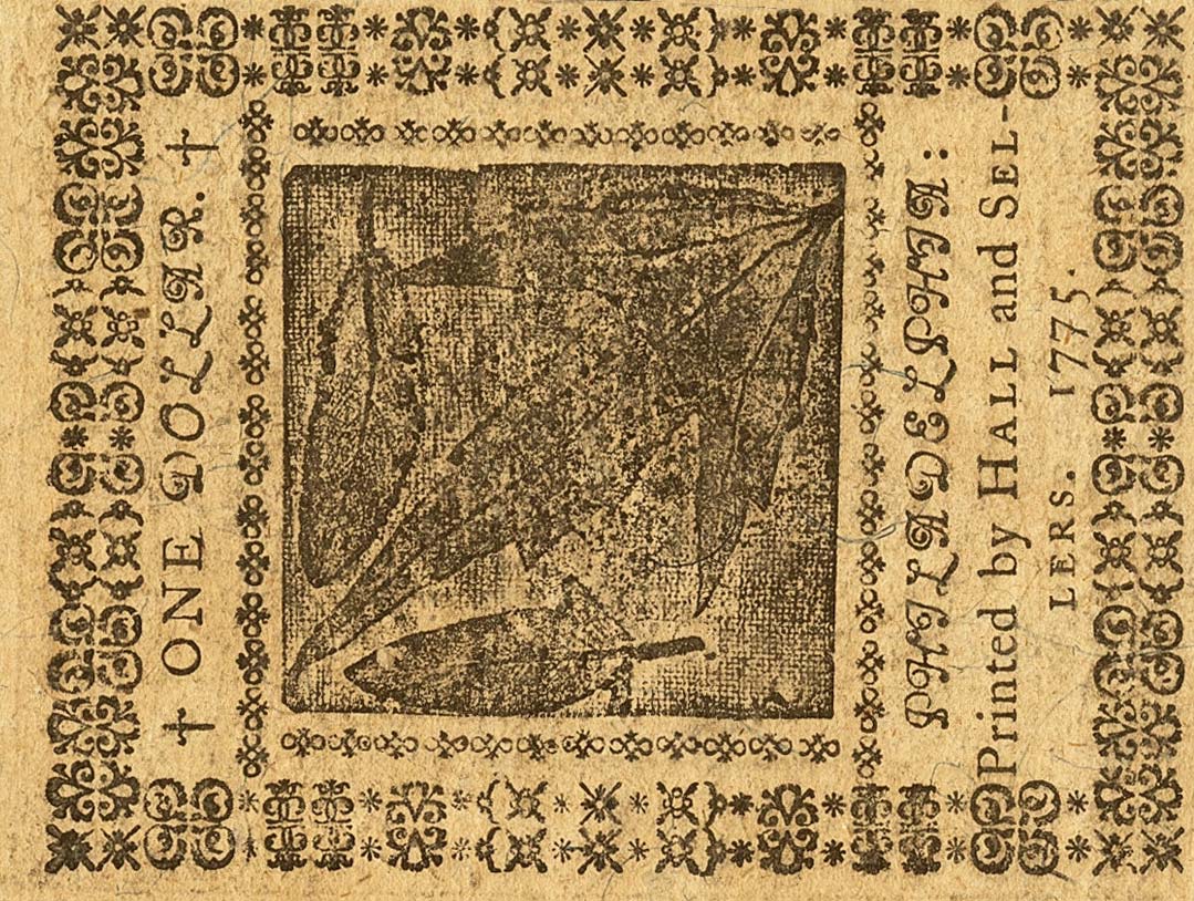 Back of United States pS111: 1 Dollar from 1775