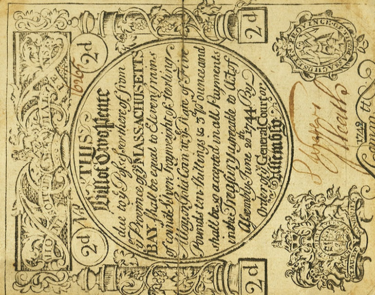 Front of United States pS1178: 2 Pence from 1744