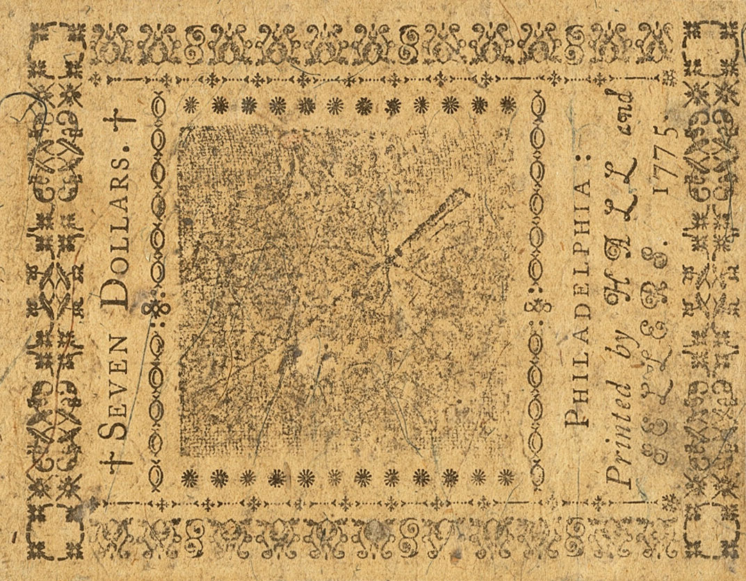 Back of United States pS117: 7 Dollars from 1775