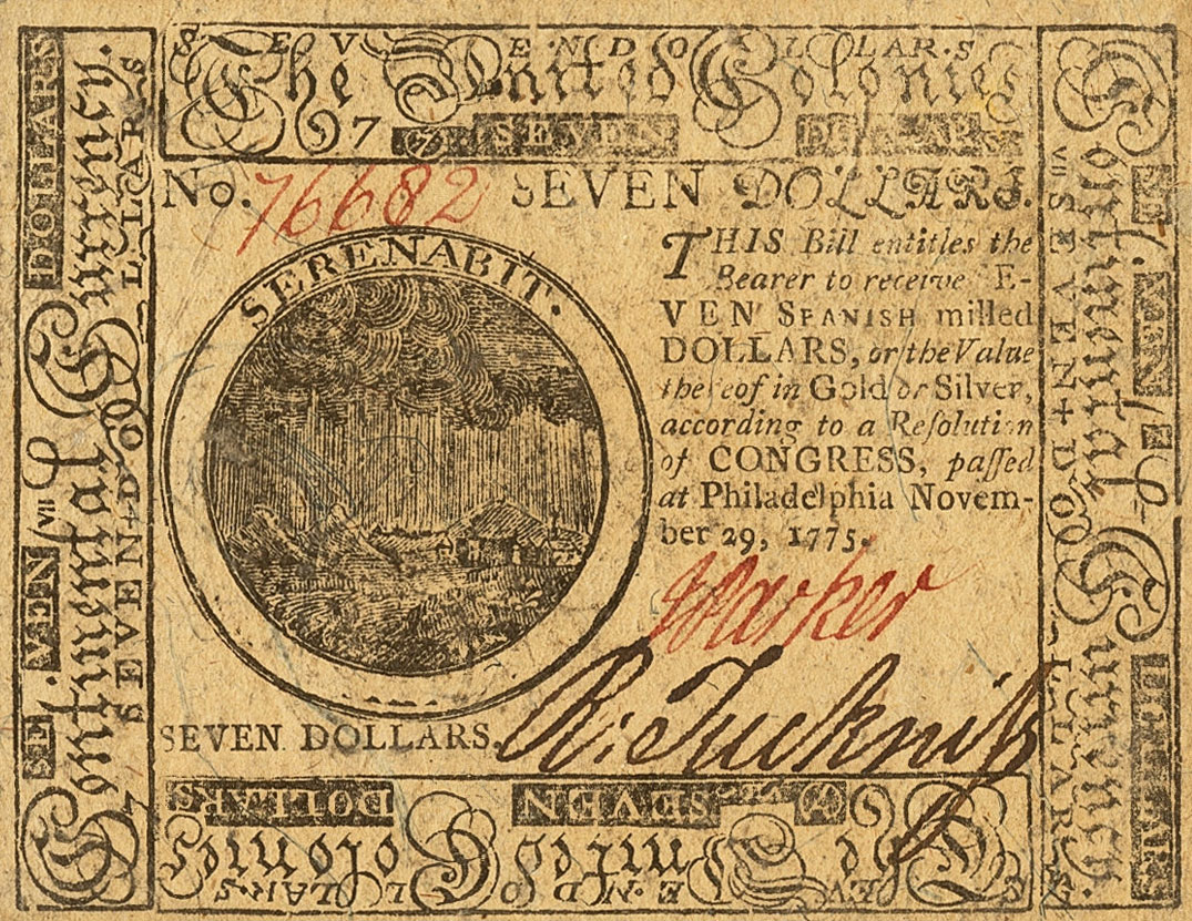 Front of United States pS117: 7 Dollars from 1775
