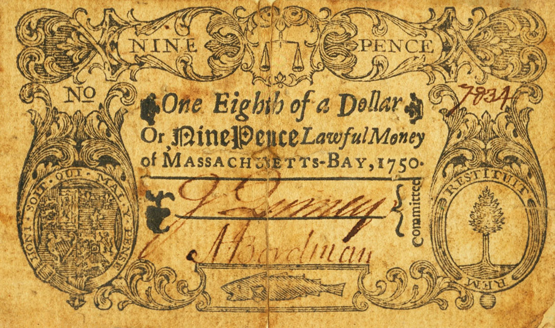 Front of United States pS1196: 0.125 Dollar from 1750