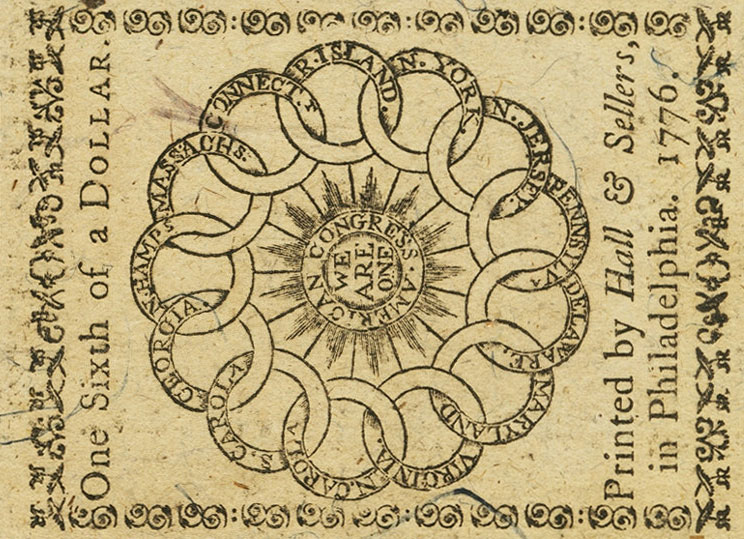 Back of United States pS119: 0.17 Dollar from 1776