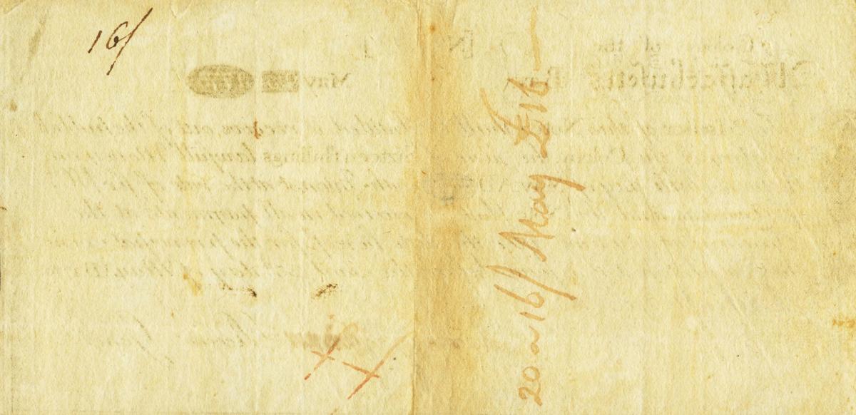Back of United States pS1204: 16 Shillings from 1775