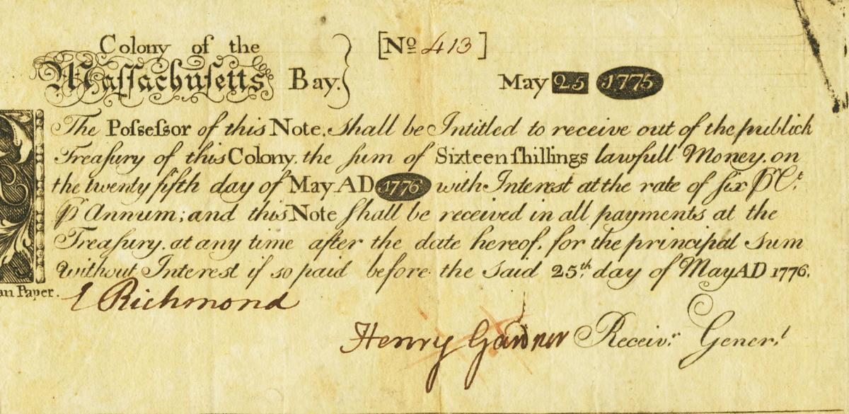 Front of United States pS1204: 16 Shillings from 1775