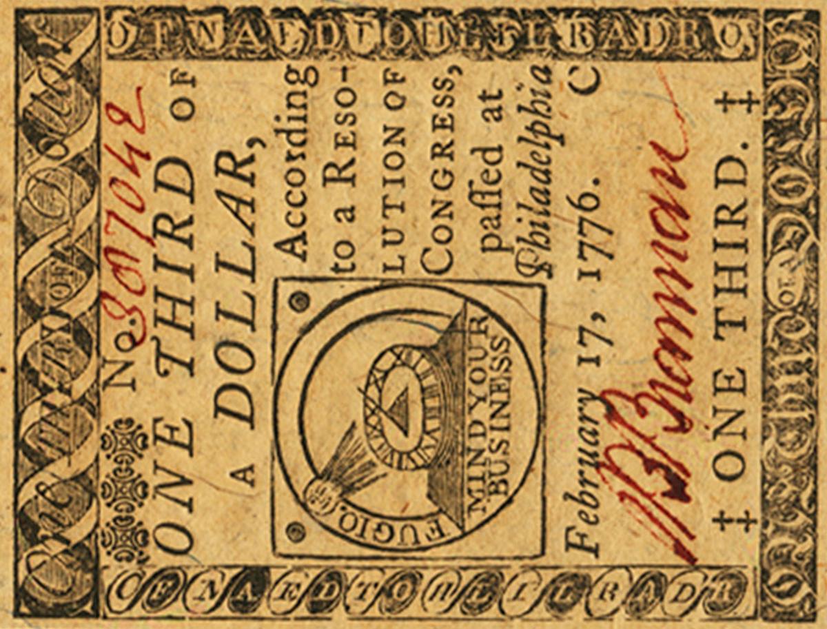 Front of United States pS120: 0.33 Dollar from 1776