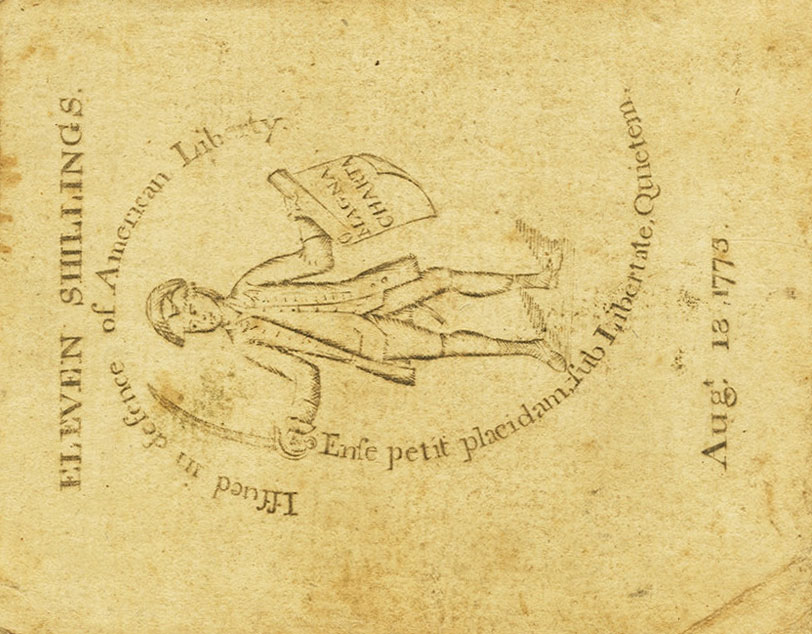 Back of United States pS1225: 11 Shillings from 1775