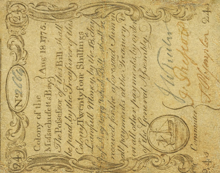 Front of United States pS1229: 24 Shillings from 1775