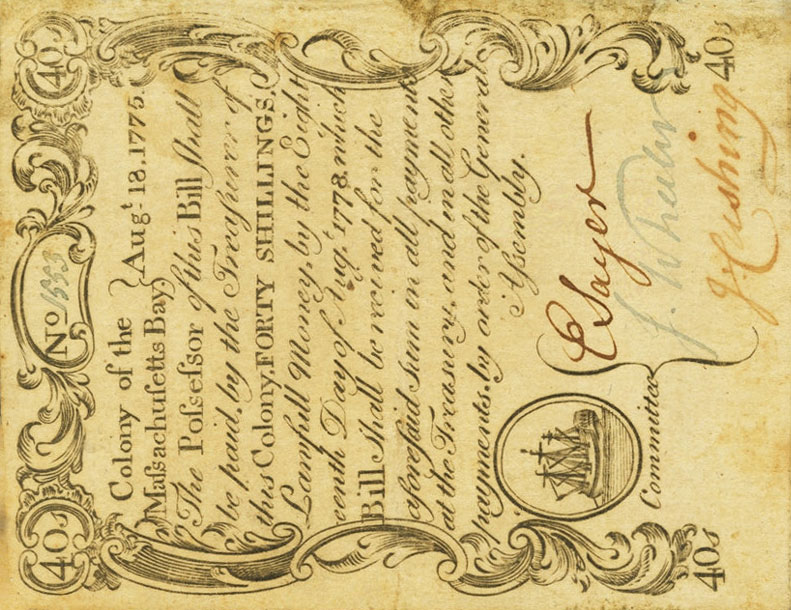 Front of United States pS1231: 40 Shillings from 1775