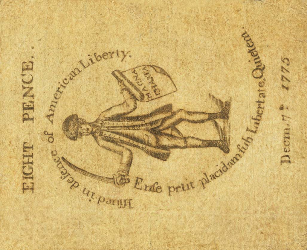 Back of United States pS1232: 8 Pence from 1775