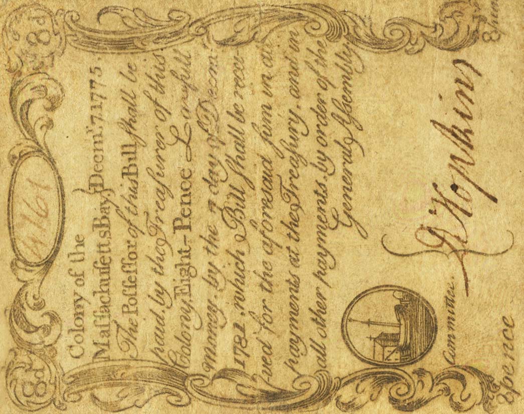 Front of United States pS1232: 8 Pence from 1775
