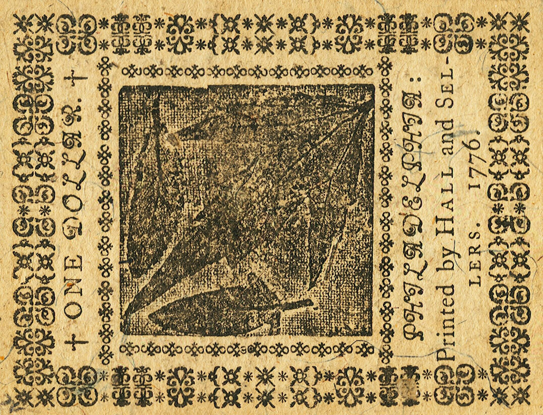 Back of United States pS123: 1 Dollar from 1776
