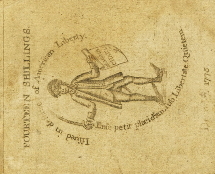 Back of United States pS1241: 14 Shillings from 1775