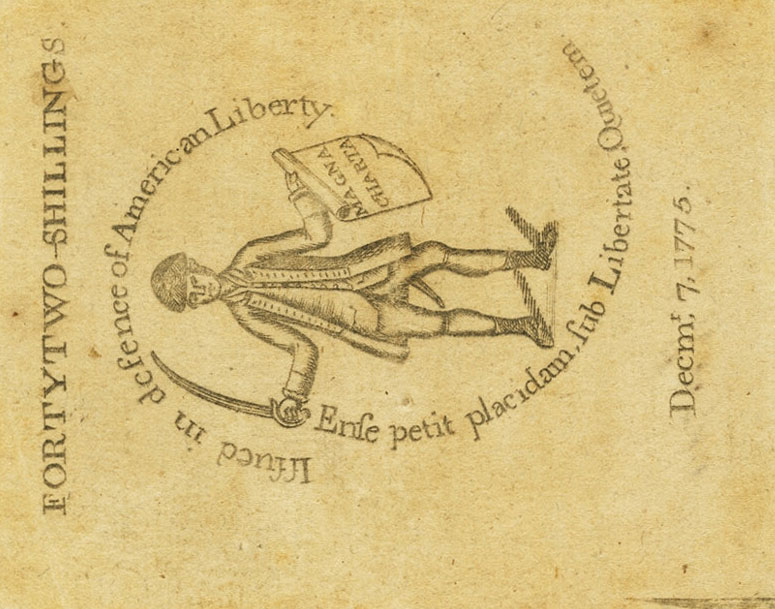 Back of United States pS1246: 42 Shillings from 1775