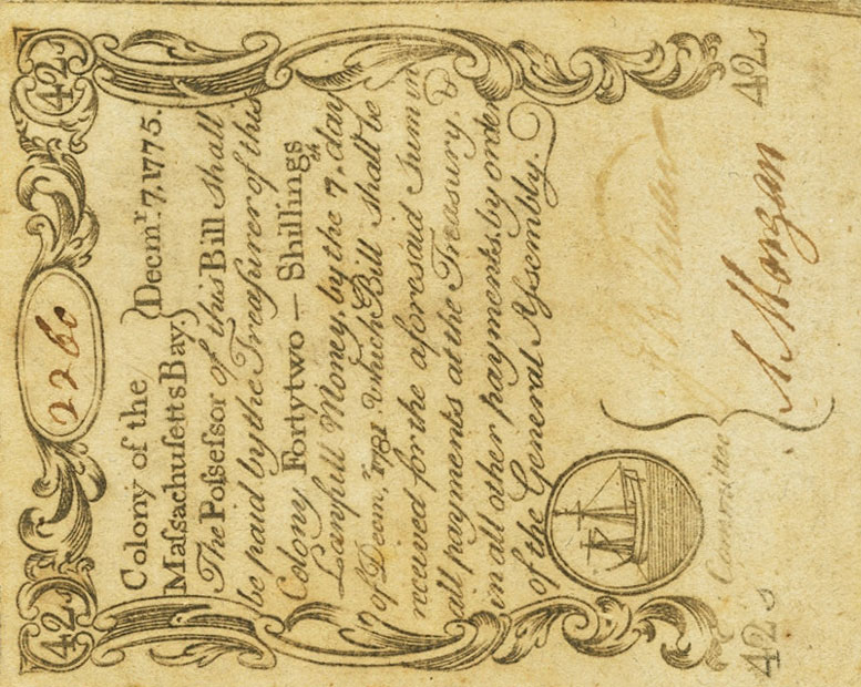 Front of United States pS1246: 42 Shillings from 1775