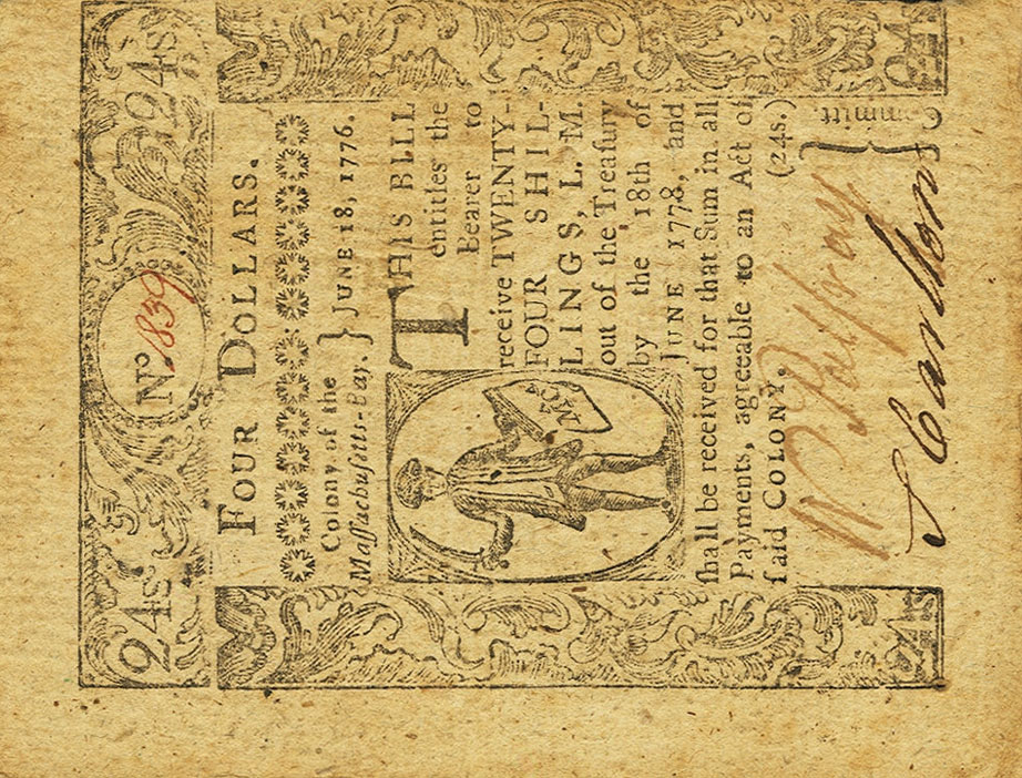 Front of United States pS1267: 24 Shillings from 1776