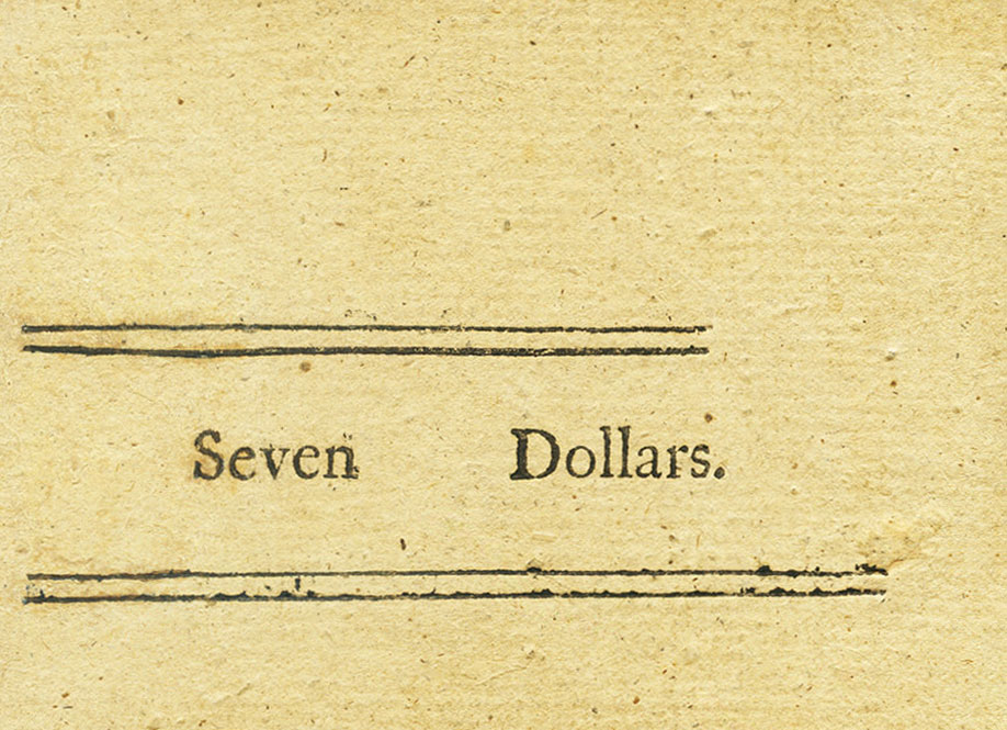 Back of United States pS1270: 42 Shillings from 1776