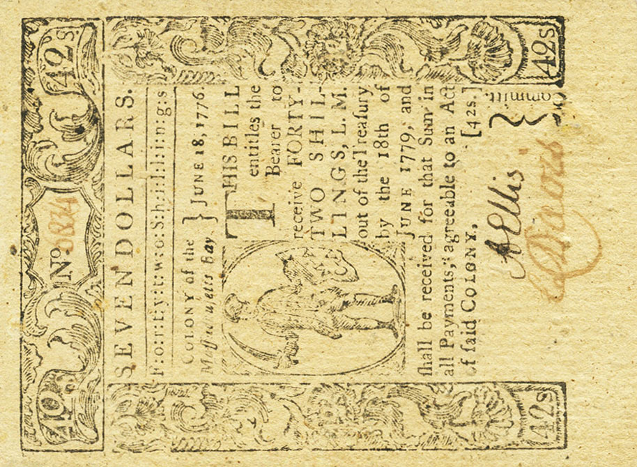 Front of United States pS1270: 42 Shillings from 1776