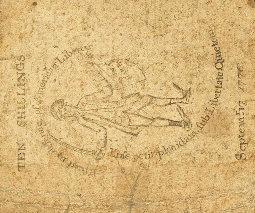 Back of United States pS1272: 10 Shillings from 1776