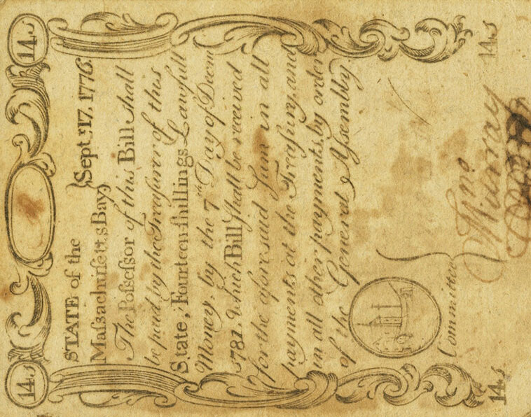 Front of United States pS1273: 14 Shillings from 1776