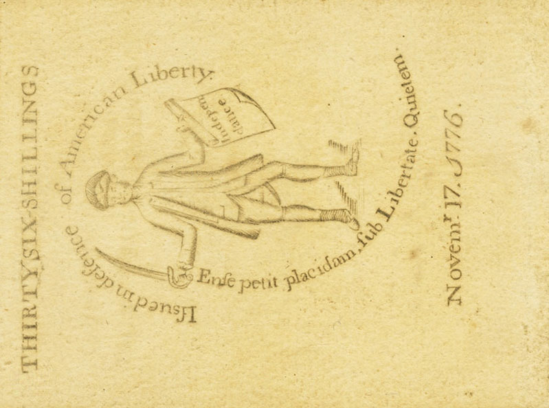 Back of United States pS1277: 36 Shillings from 1776