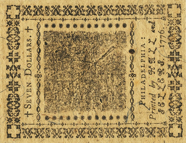 Back of United States pS129: 7 Dollars from 1776