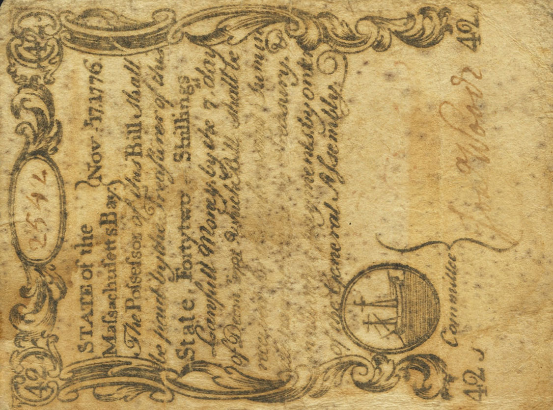 Front of United States pS1310: 42 Shillings from 1776