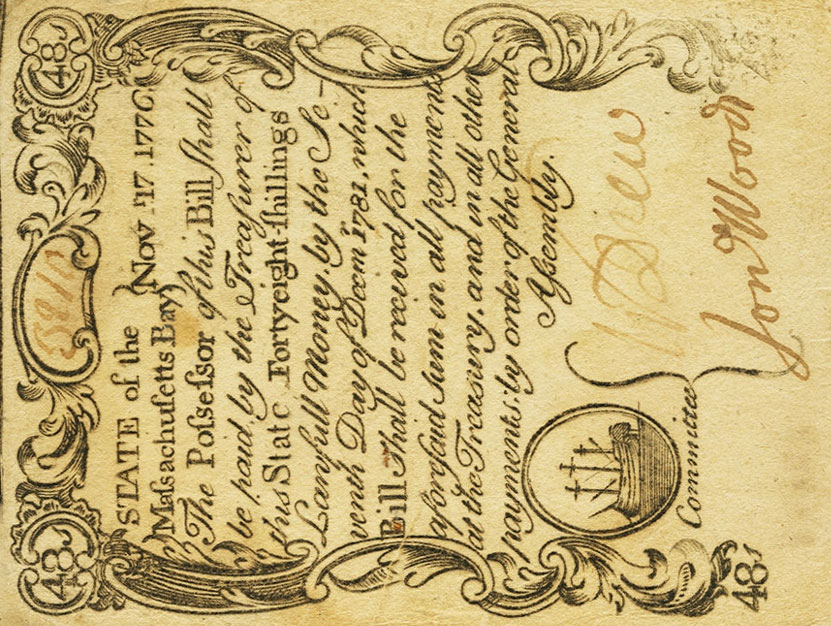 Front of United States pS1311: 48 Shillings from 1776