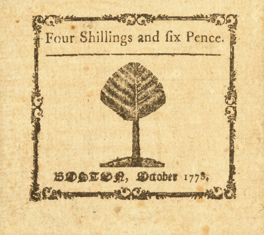 Back of United States pS1314: 4 Pence from 1778