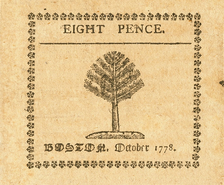 Back of United States pS1316: 8 Pence from 1778