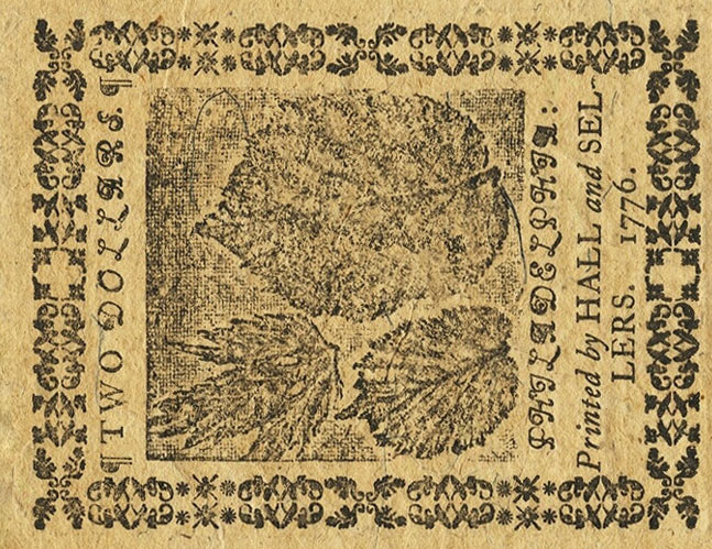 Back of United States pS132: 2 Dollars from 1776
