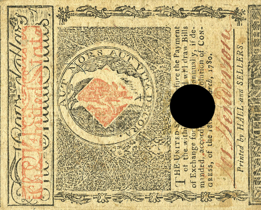 Back of United States pS1339: 4 Dollars from 1780