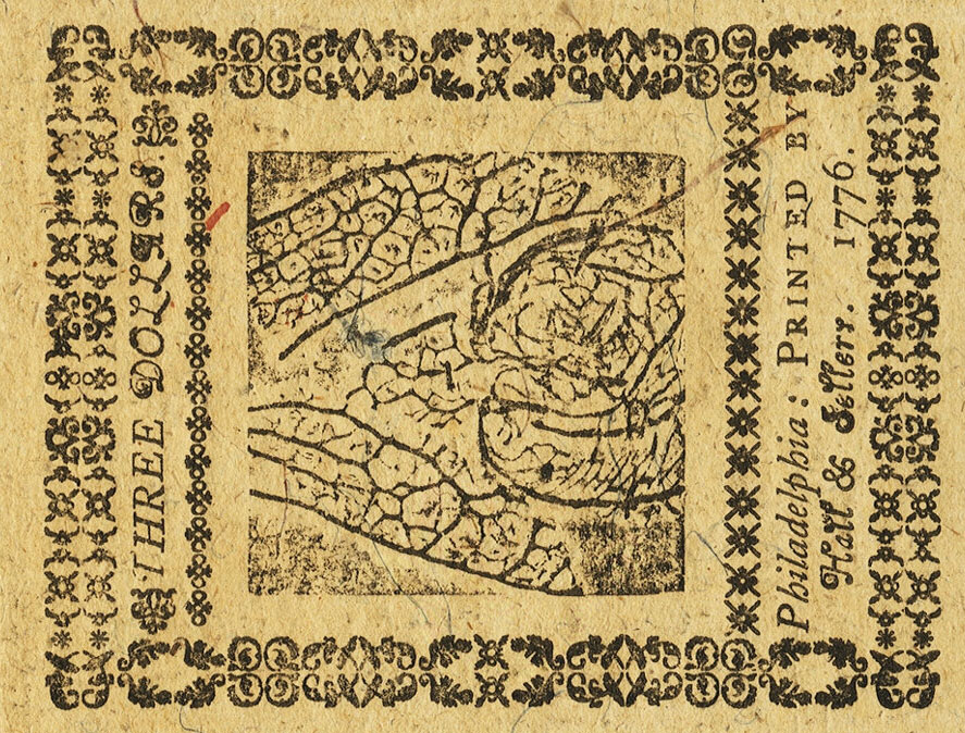 Back of United States pS133: 3 Dollars from 1776