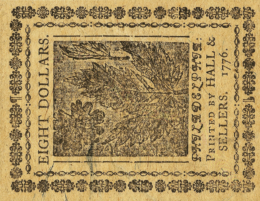 Back of United States pS138: 8 Dollars from 1776